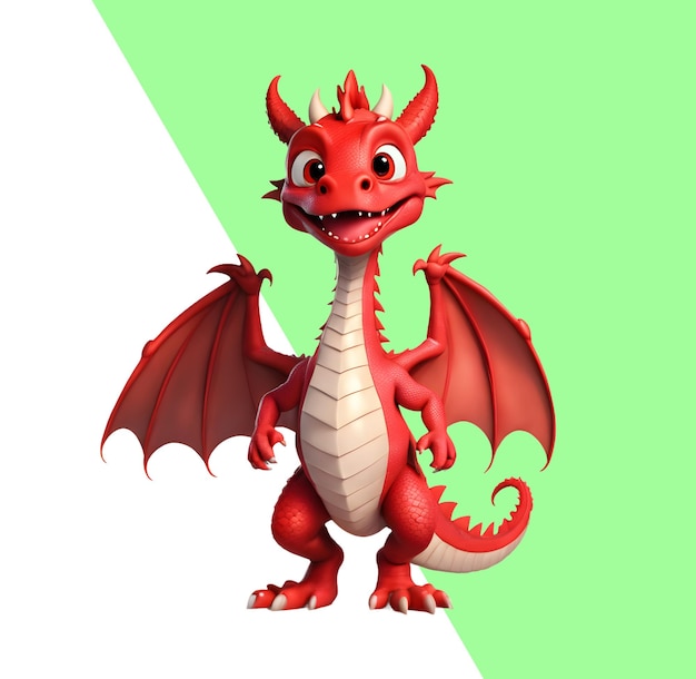 PSD 3d cartoon of a cute dragon