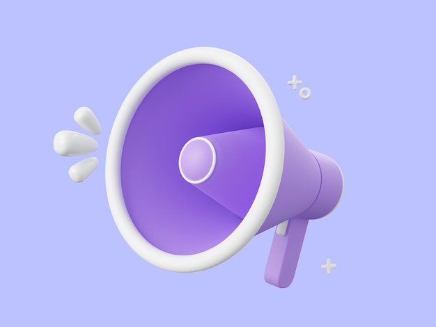 PSD 3d cartoon design illustration of megaphone floating isolated icon special offer promotion banner