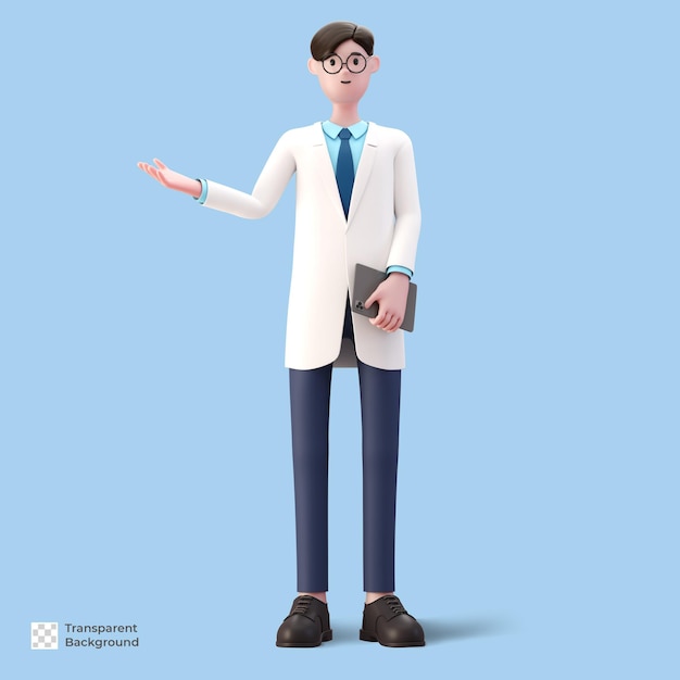 PSD 3d cartoon doctor character