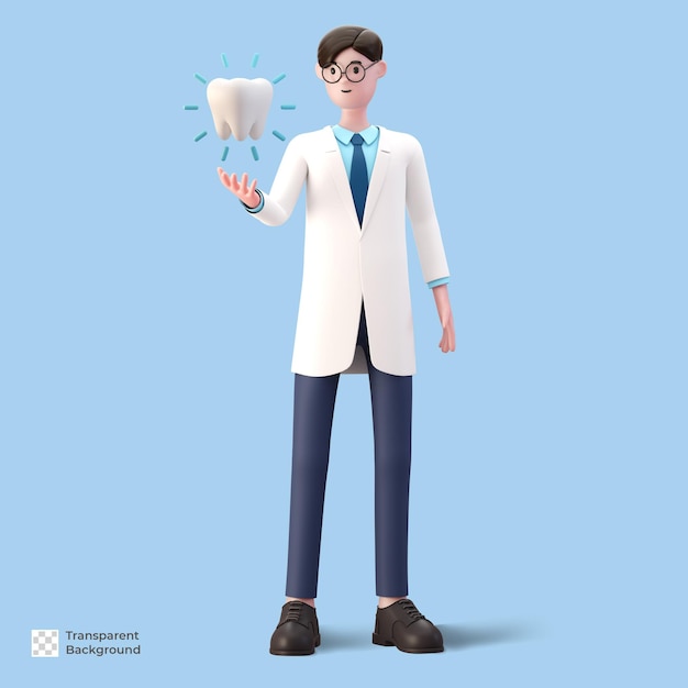 PSD personaggio del medico dei cartoni animati 3d