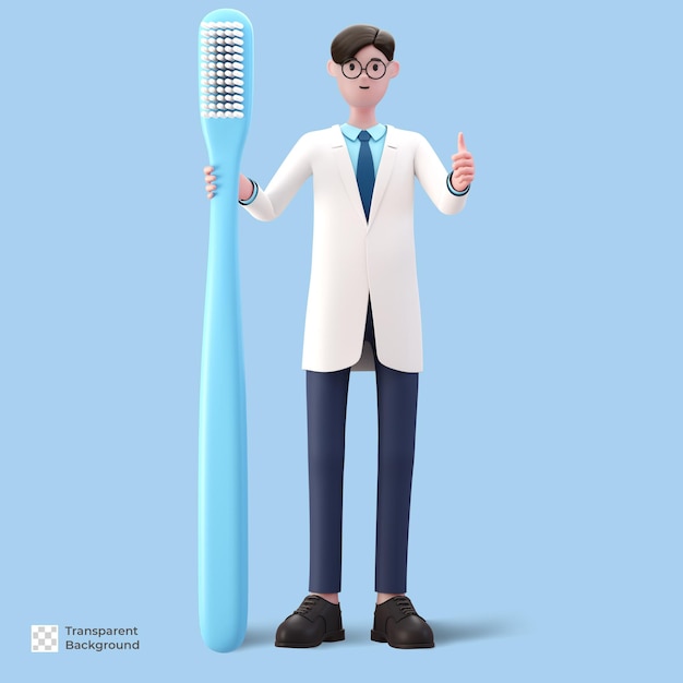 PSD 3d cartoon doctor character