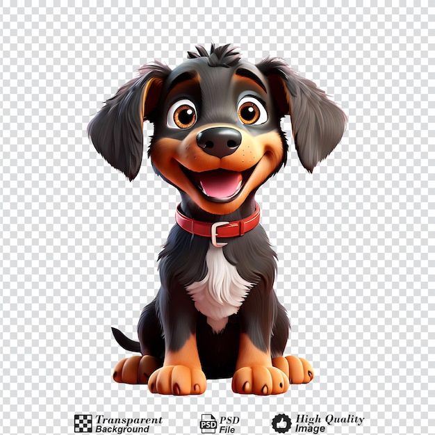 PSD 3d cartoon dog isolated on transparent background