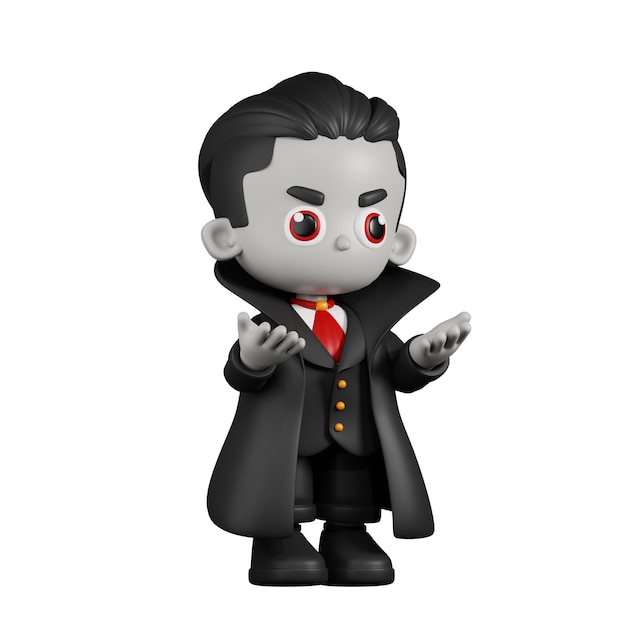 PSD 3d cartoon dracula vampire angry pose