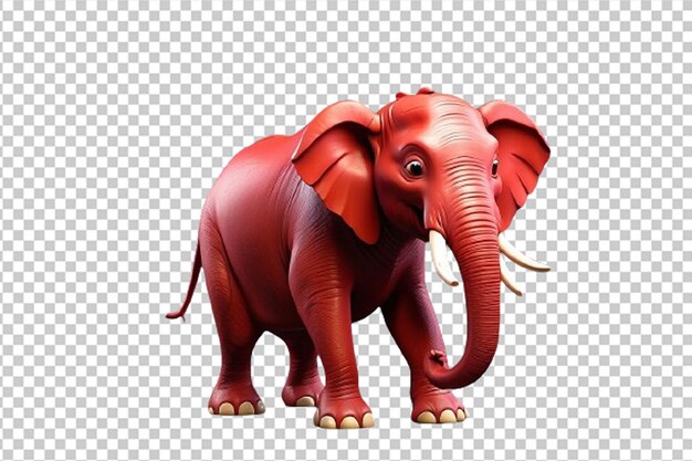 PSD 3d cartoon elephant with red skin