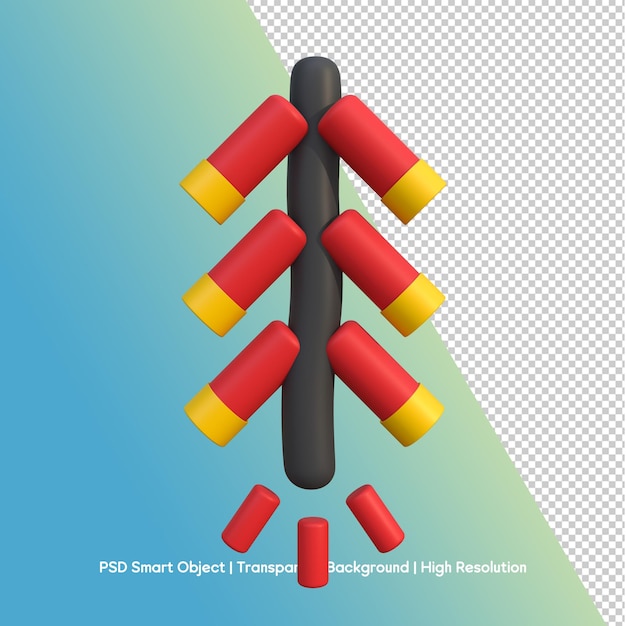3d cartoon firecrackers for chinese new year celebration