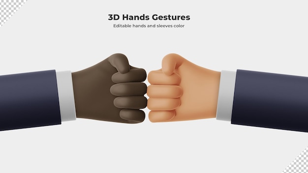 Rendering 3d di gesto di mano del fumetto 3d