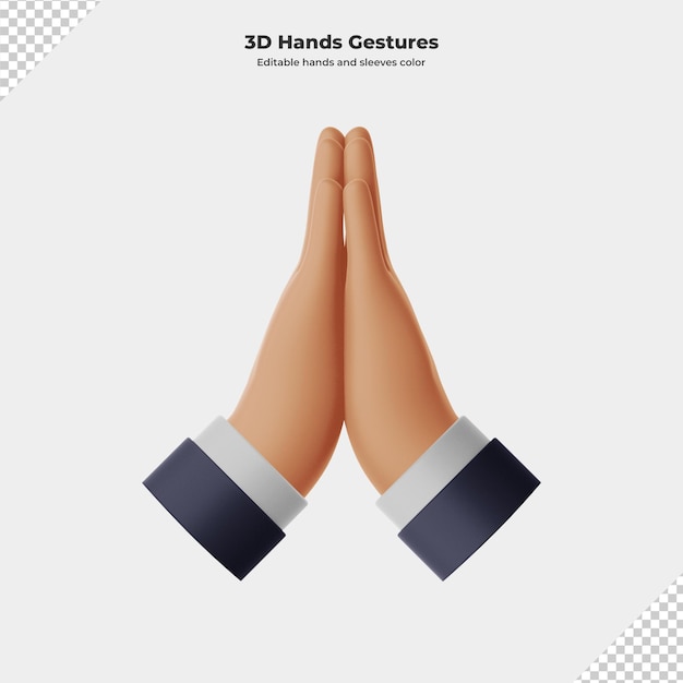 3D cartoon handgebaar 3D-rendering
