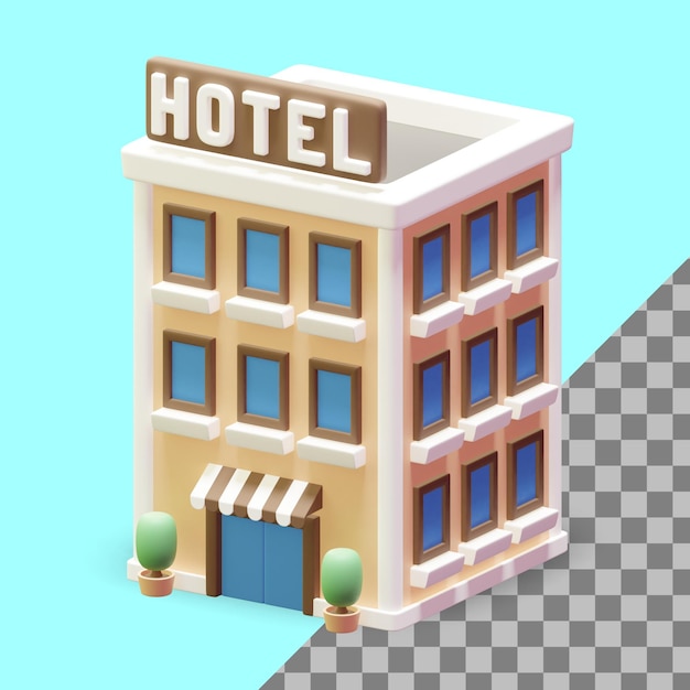 PSD 3d мультфильм отель