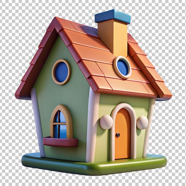 PSD clipart di una casa di cartoni animati 3d