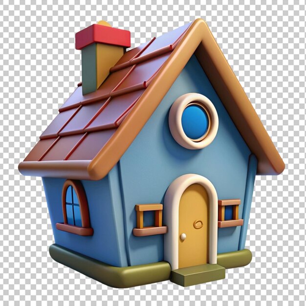 PSD clipart di una casa di cartoni animati 3d