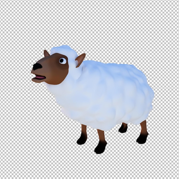 PSD 3d cartoon illustratie leuke schapen schreeuwen baa