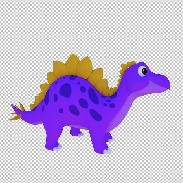 PSD 3d cartoon illustratie stegosaurus dinosaurus