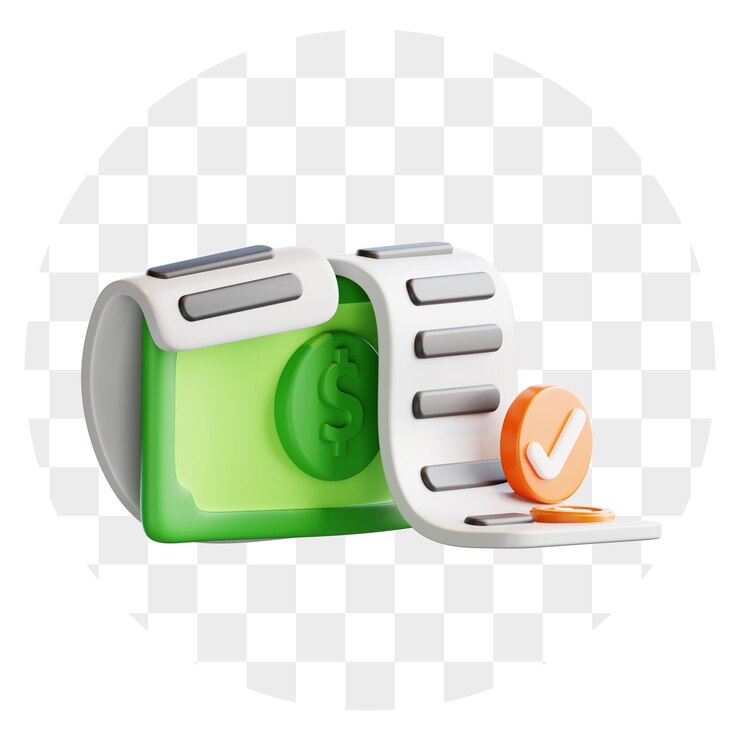 PSD 3d cartoon illustration of money and payment