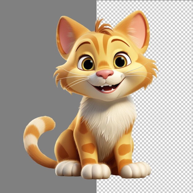 PSD illustrazione in 3d di un gatto arancione isolato su sfondo trasparente png psd