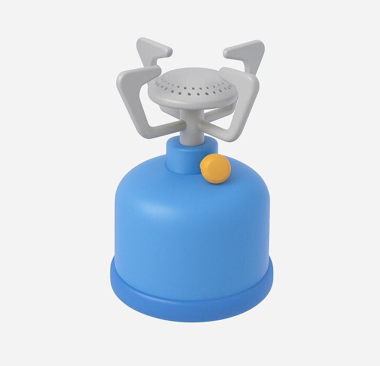 PSD 3d cartoon illustration of a portable camping stove