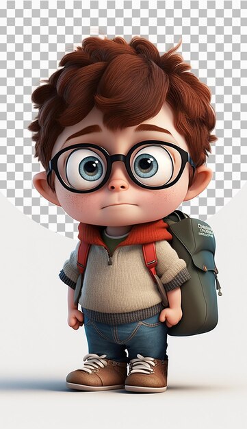 PSD 3d cartoon illustrations on png bg