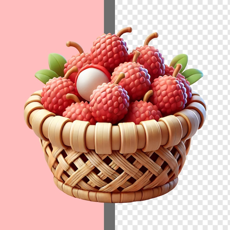 PSD 3d 만화 리치 바구니 투명한 배경