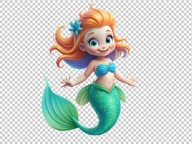 PSD 3d cartoon mermaid