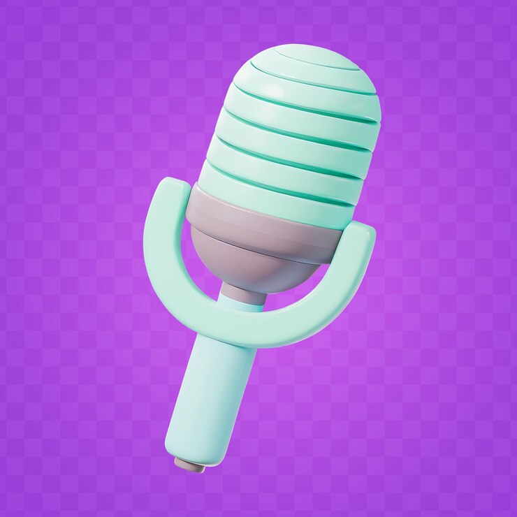 PSD 3d cartoon microphone icon