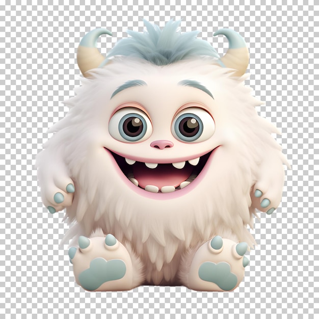 PSD 3d cartoon monster isolated on transparent background