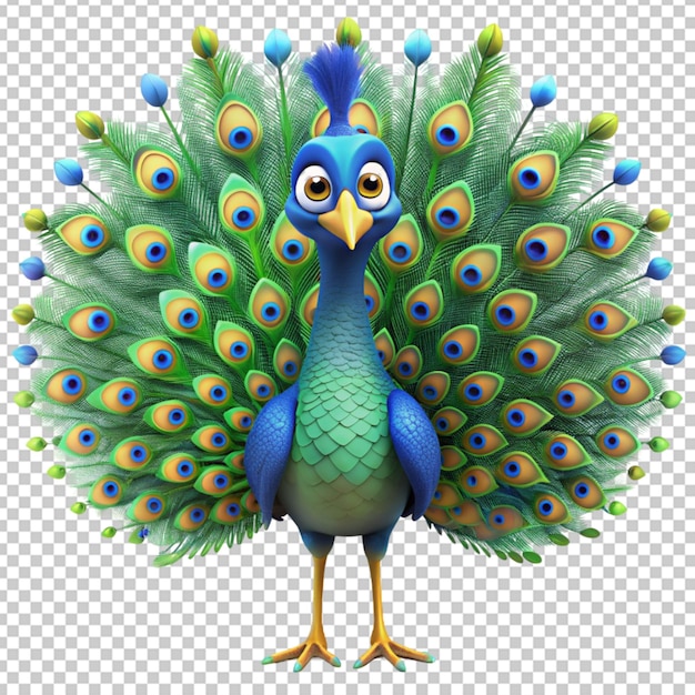 PSD 3d cartoon peacock