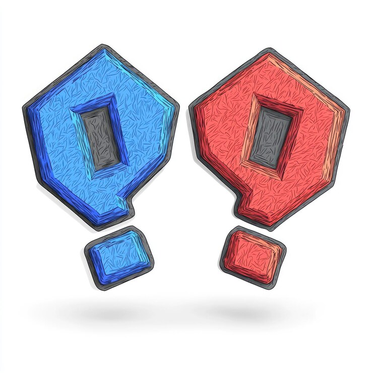 PSD 3d cartoon question mark and exclamation mark