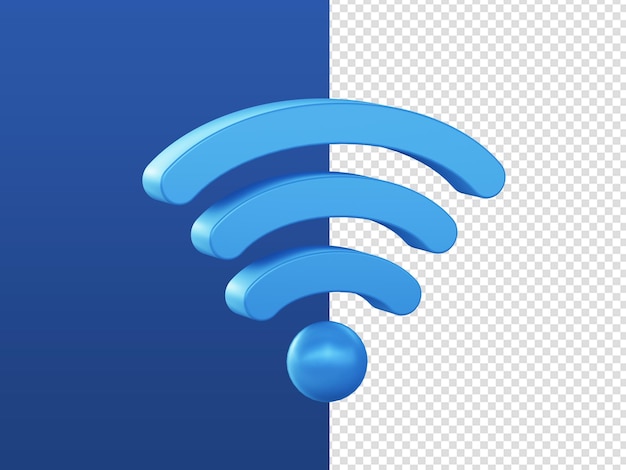 3d cartoon render blauwe wifi hotspot internet iconen voor ui ux web mobiele apps sociale media advertenties ontwerp