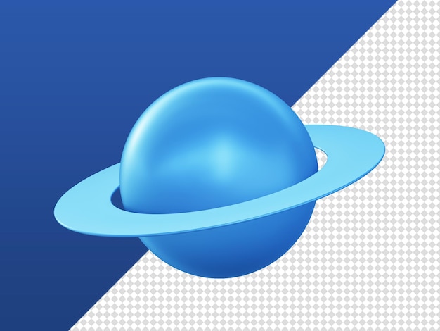 PSD 3d 만화는 ui ux 웹 모바일 앱 소셜 미디어 광고 디자인을 위한 파란색 은하계 공간 행성 아이콘을 렌더링합니다.