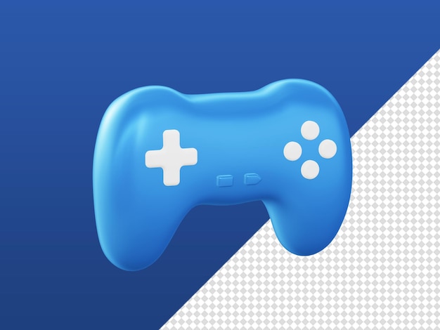 3d мультяшный рендер синий геймпад джойстик игровые иконки для пользовательского интерфейса ux веб-мобильные приложения реклама дизайн в социальных сетях