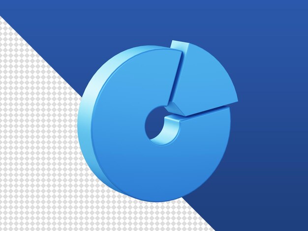 3d cartoon render blue pie chart graph icons for ui ux web mobile apps social media ads designs