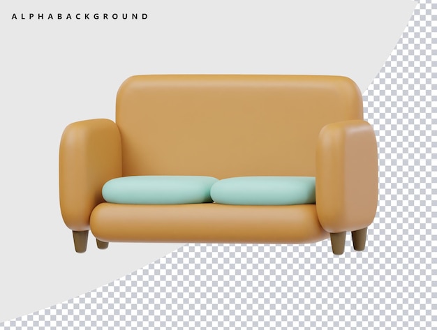 3D カートゥーンソファ 枕