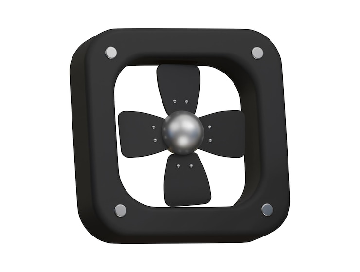 PSD 3d cartoon stijl vierkante ventilator