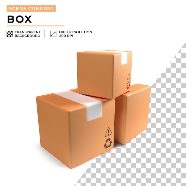 3d cartoon style delivery box for scene creation