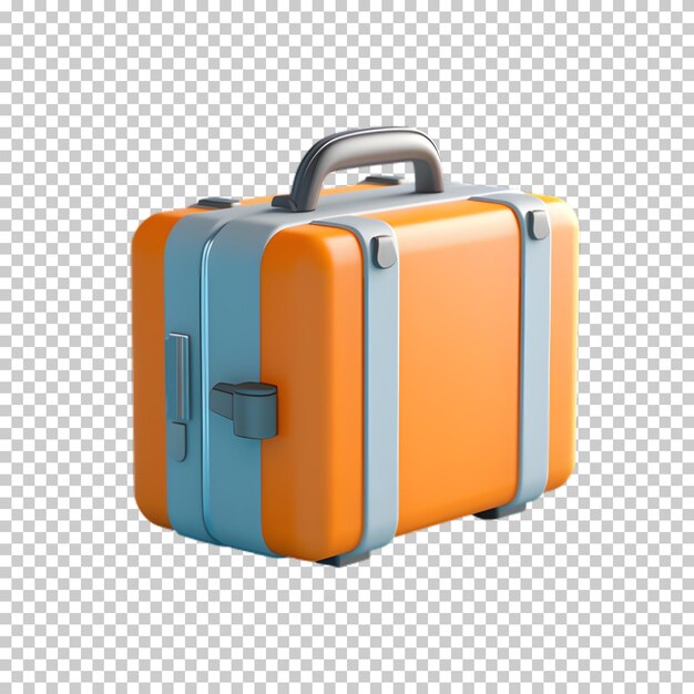 PSD 3d cartoon suitcase png isolated on transparent background