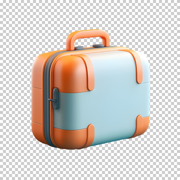 PSD 3d cartoon suitcase on transparent background