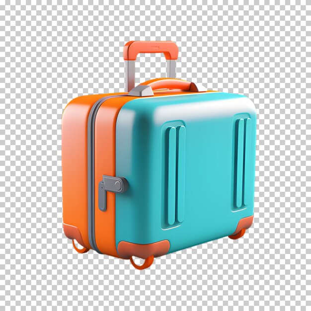 PSD 3d cartoon suitcase on transparent background