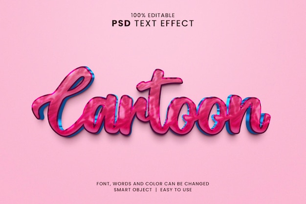 3d cartoon teksteffect