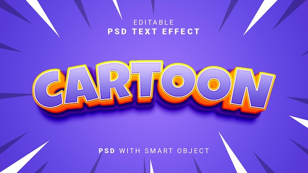 PSD 3d мультфильм текстовый эффект