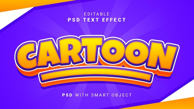 PSD effetto testo 3d dei cartoni animati