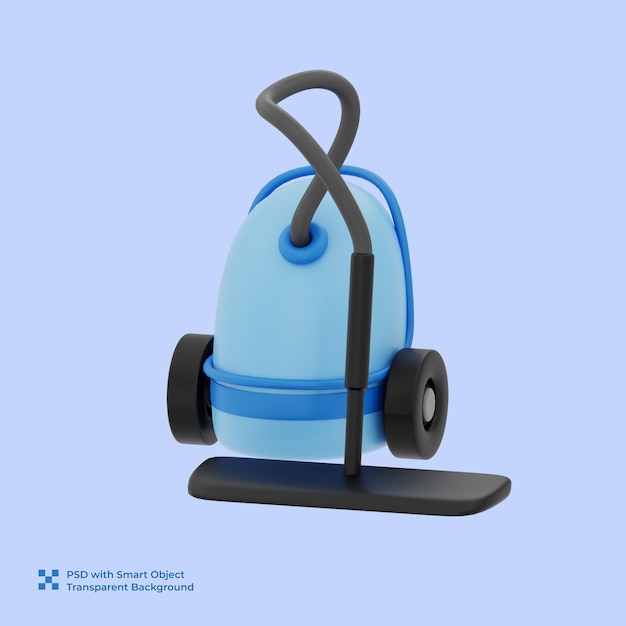 3d cartoon vacuum cleaner illustration