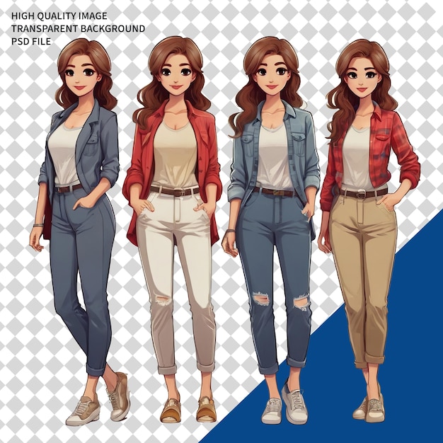 PSD 3d cartoon vrouw vrouw vector personage psd png transparante achtergrond