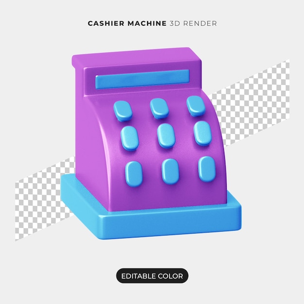 3d cashier machine icon design isolated