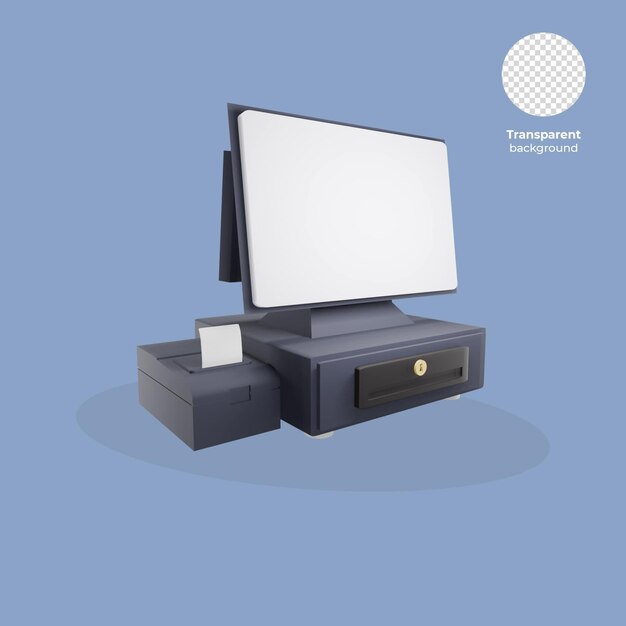 3d cashier machine icon psd