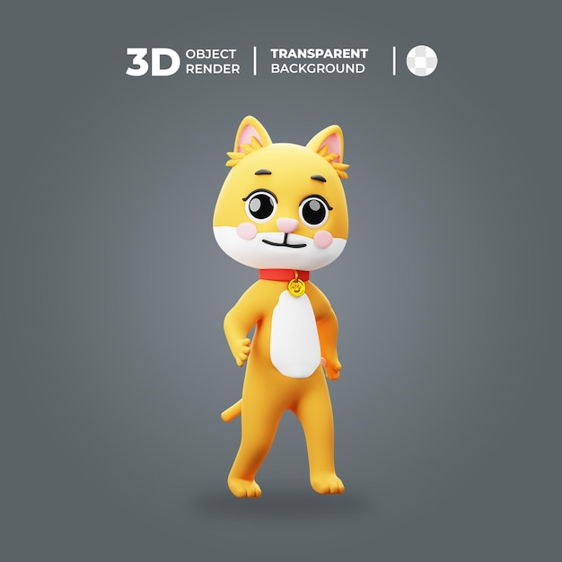 PSD 3d 고양이 만화 캐릭터 걷기