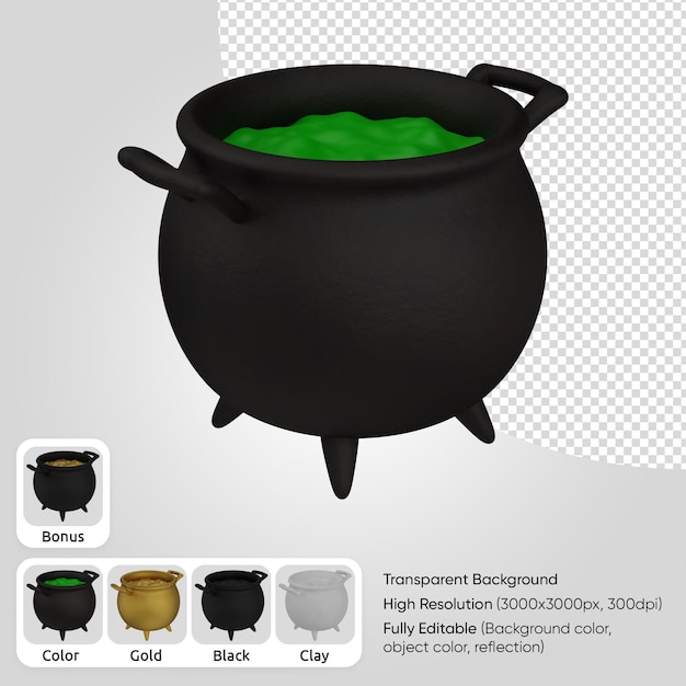 PSD 3d cauldron pot