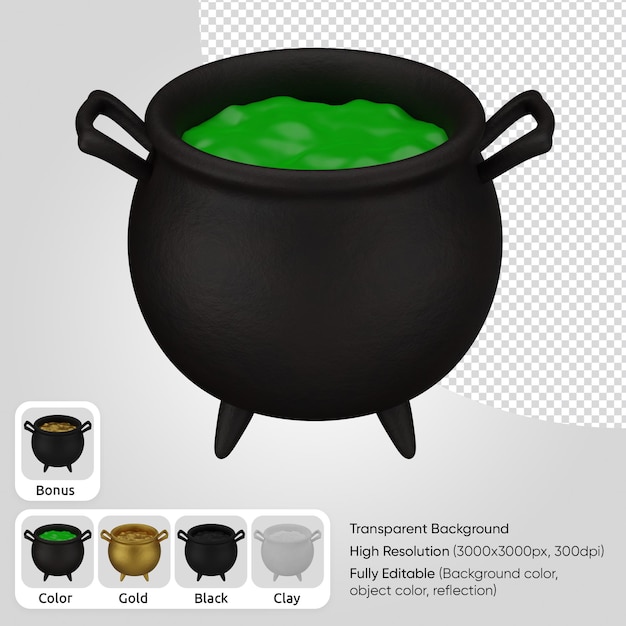 3d cauldron pot