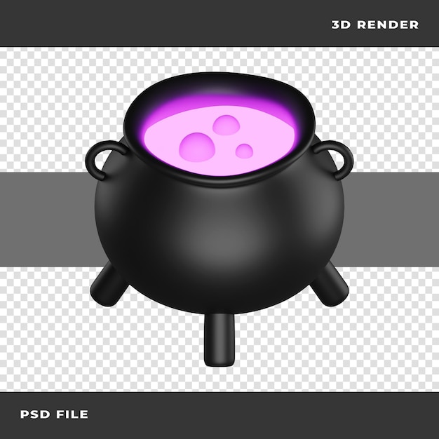 PSD 3d cauldron rendered on transparent background