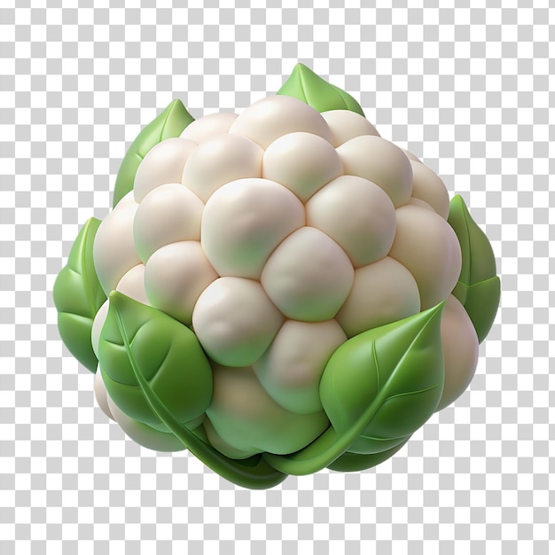 3d cauliflower isolated on transparent background