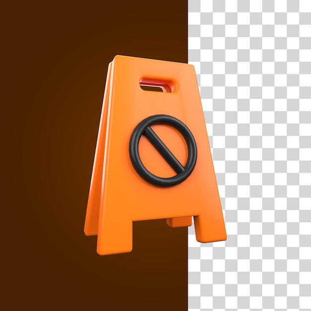 PSD 3d caution board illustration