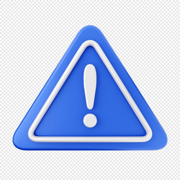 PSD 3d caution warning alert sign icon illustration render